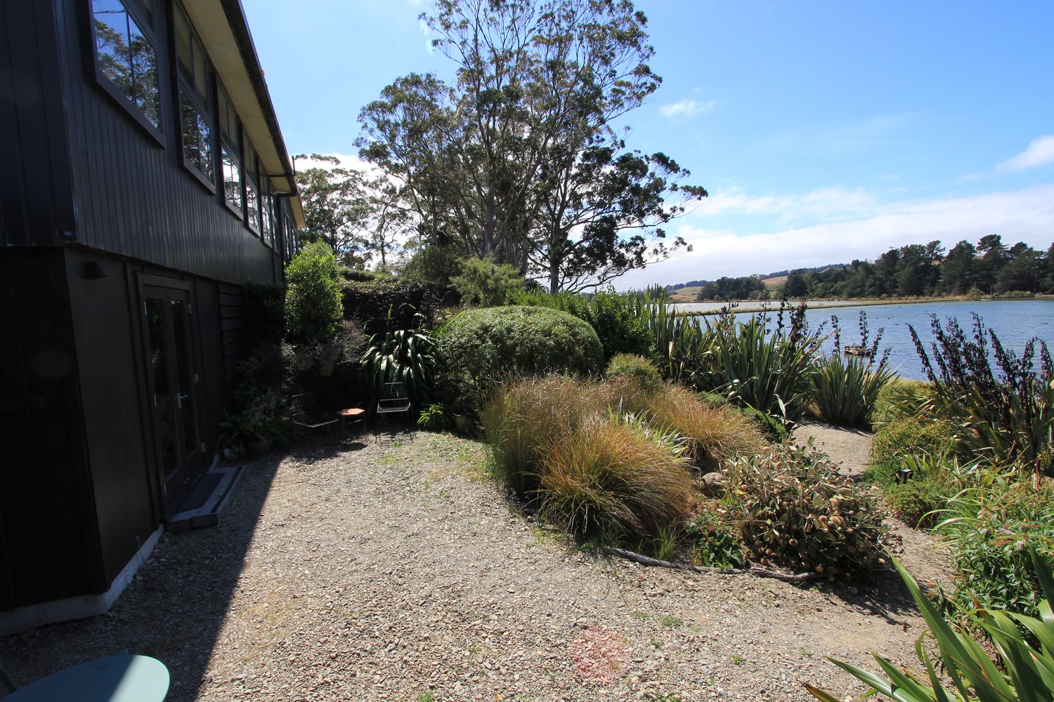 Outdoor deck at The Bird Hide BnB Waikouaiti Dunedin - relaxing space with stunning natural surroundings